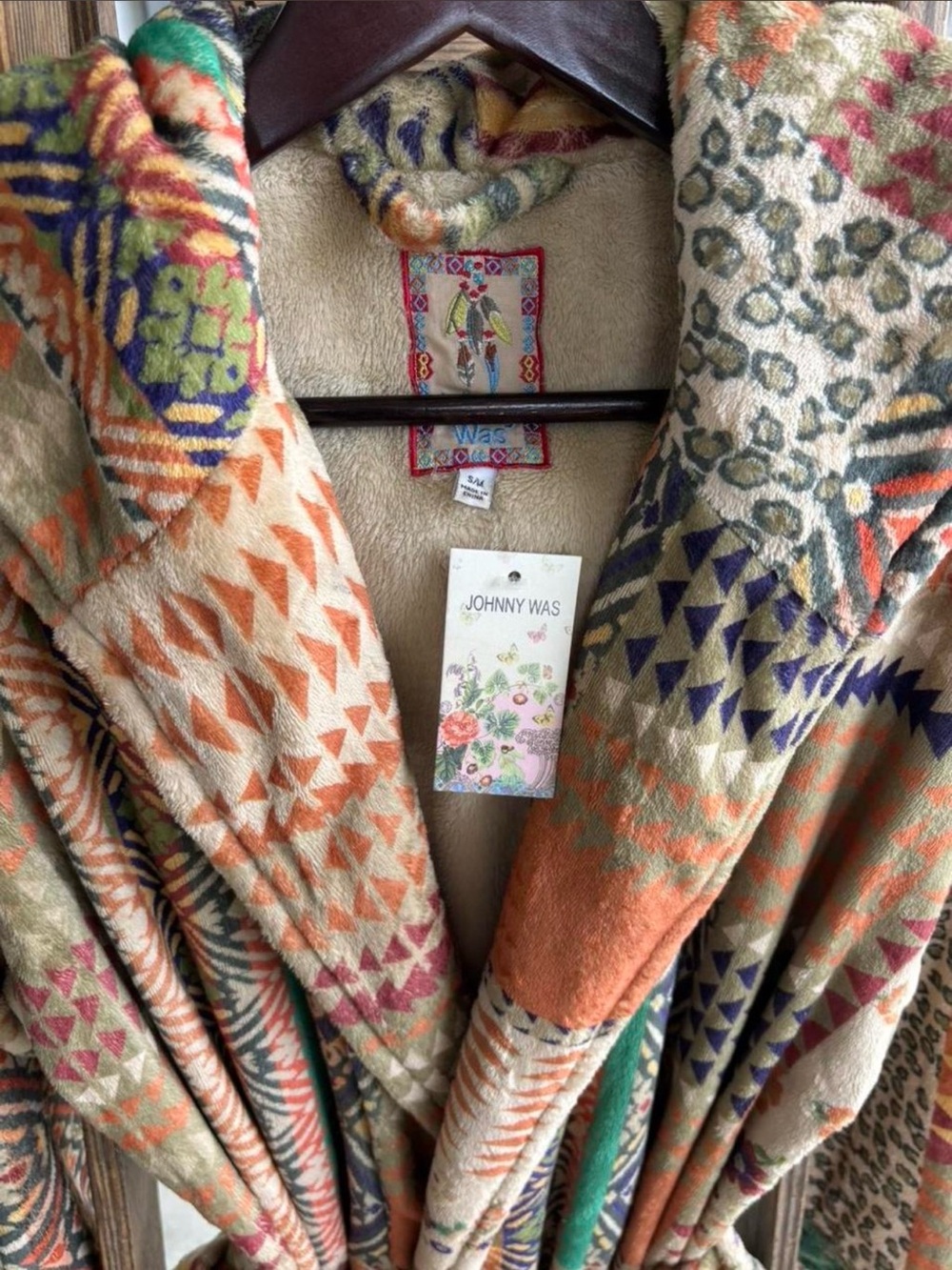 Johnny Was Fria Patchwork Velvet Cozy Robe - Picture 6 of 7